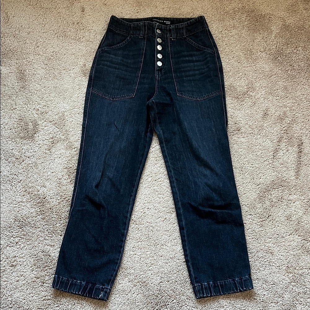 Veronica Beard Bolton Elastic Hem High Rise Jeans